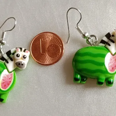 Boucles d'oreilles zèbre 